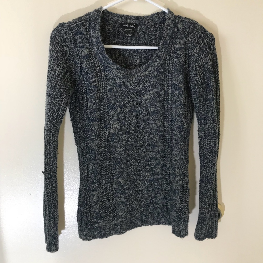 Blue and grey sweater